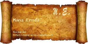 Manz Ernő névjegykártya